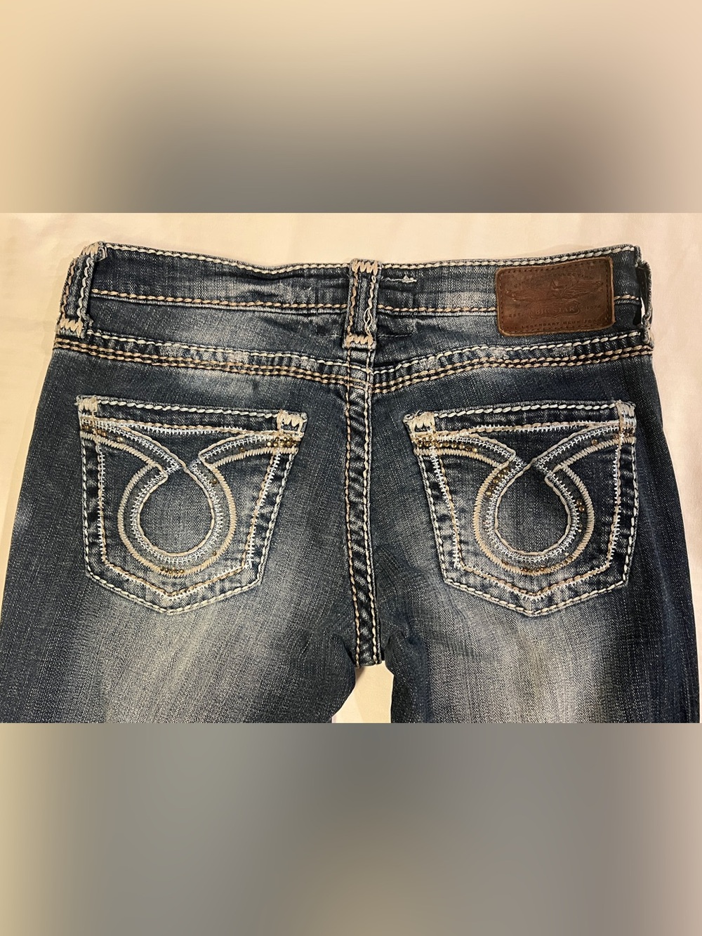 Big Star Jenae Dark Wash Embellished Pocket Jeans size 26 Vintage Y2K - Picture 9 of 15